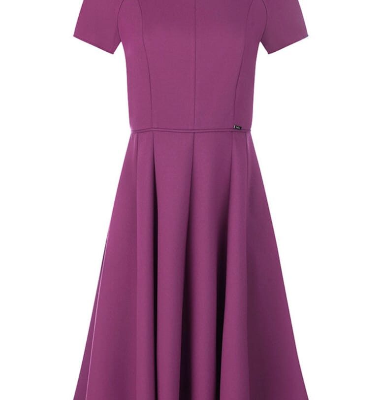 Рокля с разкроенa кройка и къси ръкави DiKa