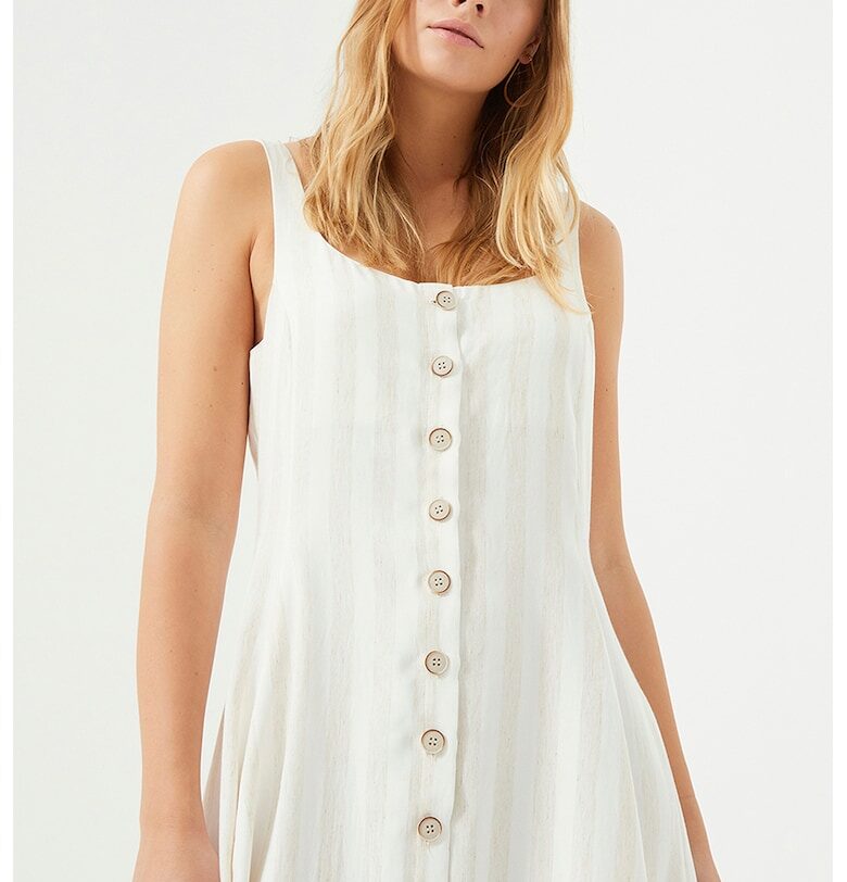 Разкроена рокля с лен Just Like You