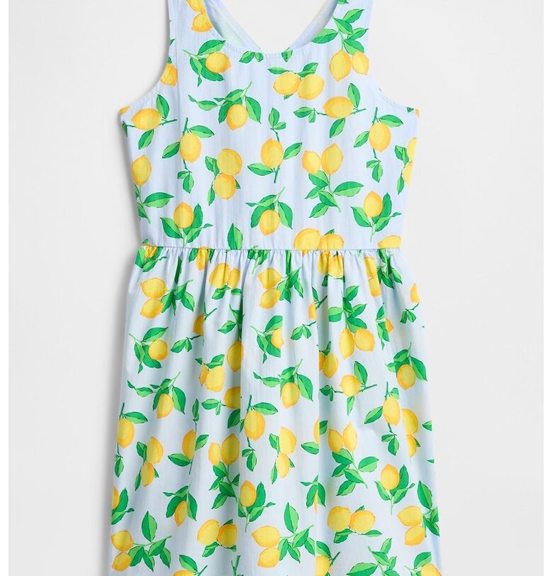 Разкроена рокля с плодова шарка GAP