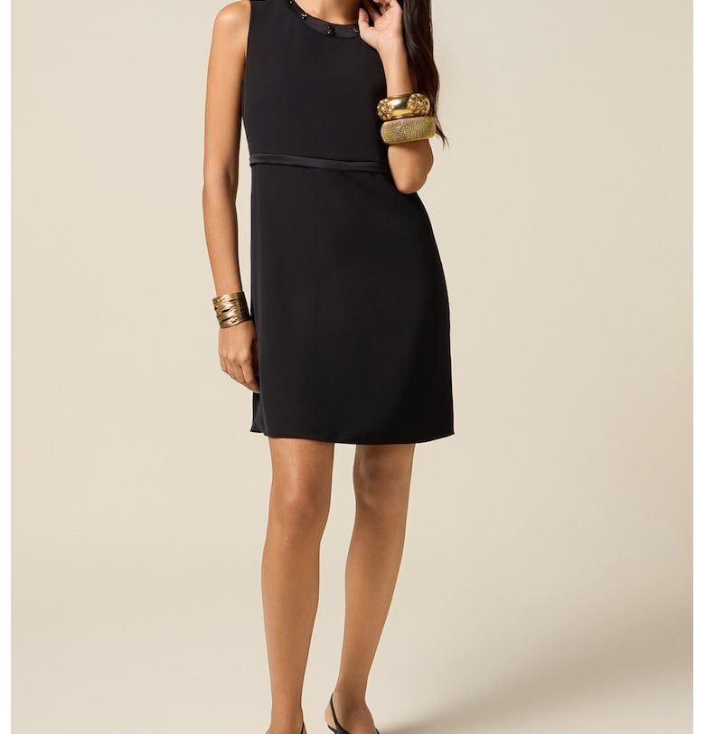 Разкроена рокля със сатинирани елементи Oltre