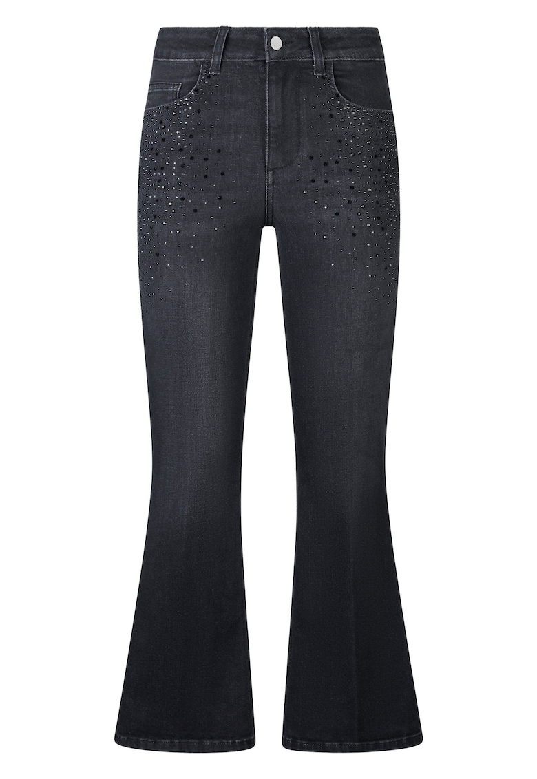 Разкроени дънки капри с декоративни камъни - Черен/Тъмносин Liu Jo