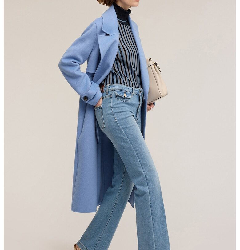 Разкроени дънки с басти - Син Motivi