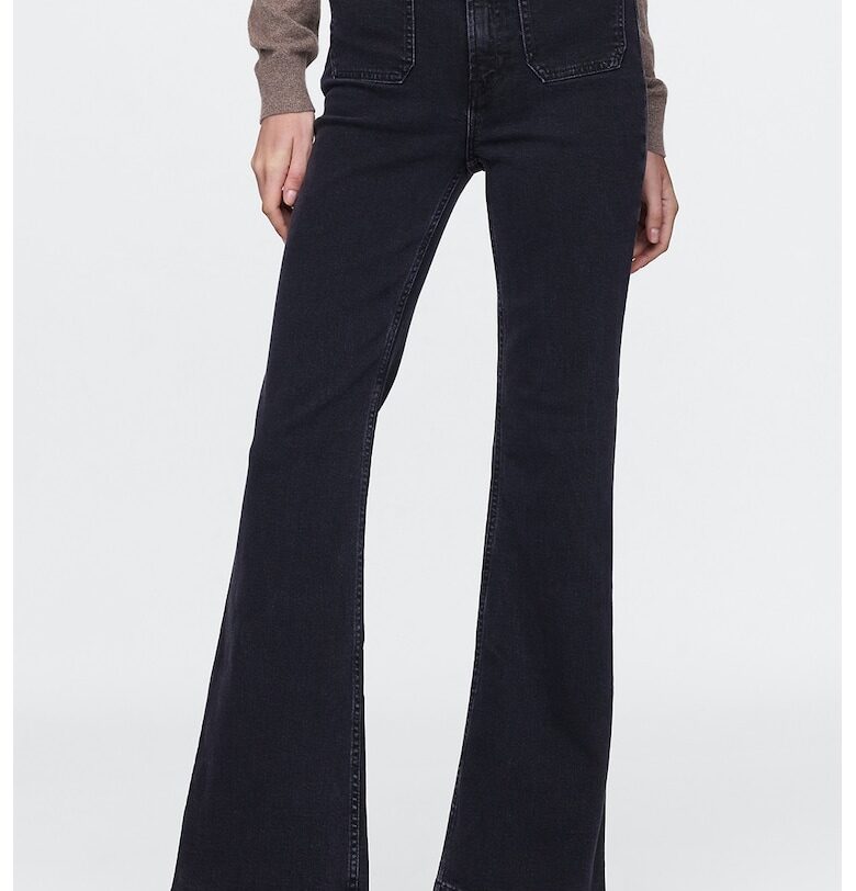 Разкроени дънки с висока талия - Черен GAP