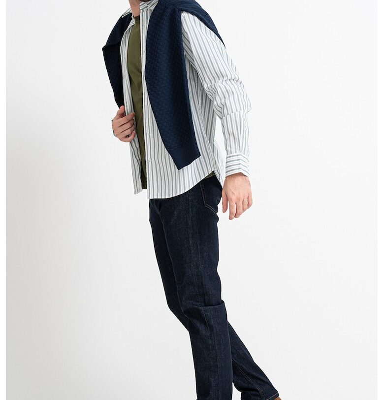 Раирана памучна риза - Бял/Зелен Gant