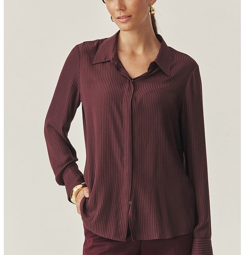 Раирана риза с дълги ръкави - Бордо Tatuum