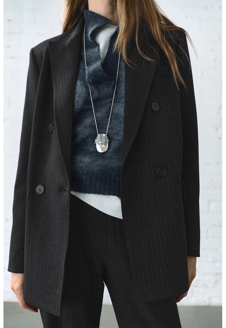 Раирано сако - Избеляло черно Mango