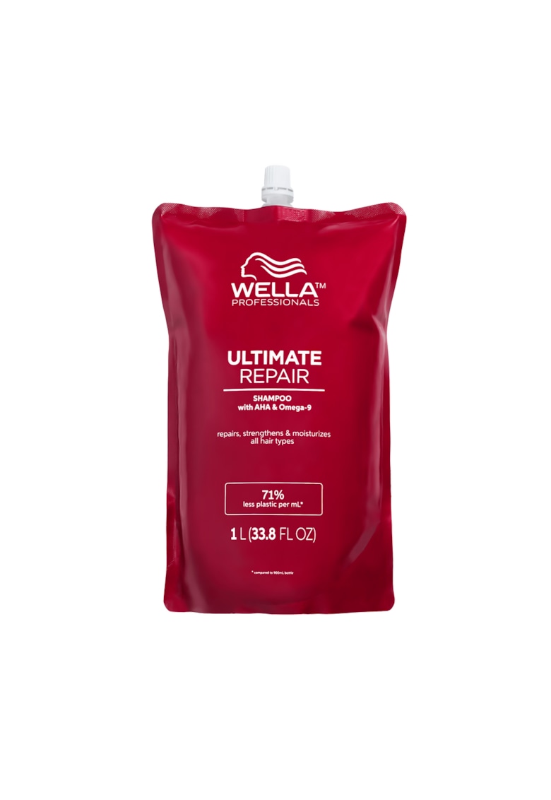 Резерва за шампоан Wella Professionals - Възстановяващ и подхранващ - С AHA и Омега 9 - За увредена коса - Стъпка 1 Wella Professionals Ultimate Repair - 1000 мл Wella Care Professional