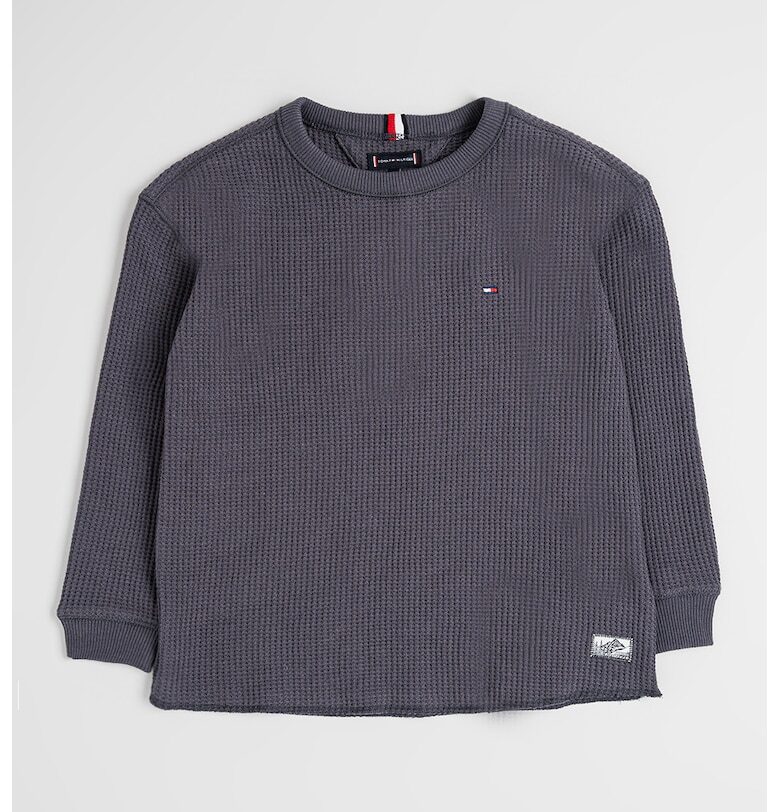 Релефна блуза с органичен памук - Tъмносив Tommy Hilfiger