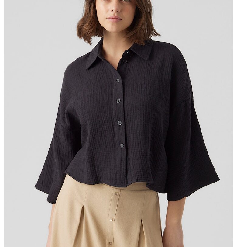 Релефна риза с паднали ръкави Vero Moda