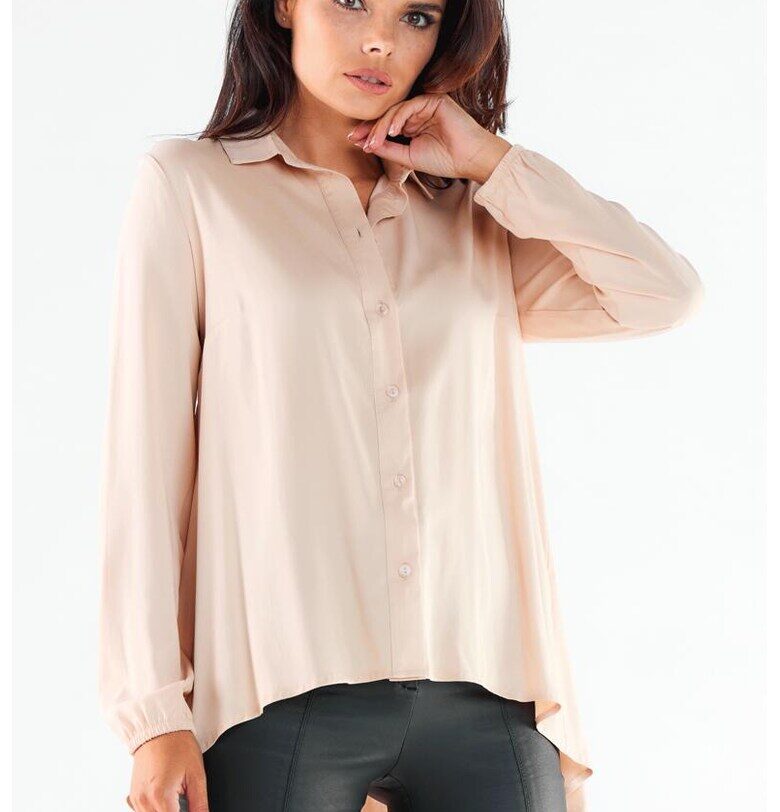 Риза A527 Елегантна Дълъг ръкав - Бежов awama