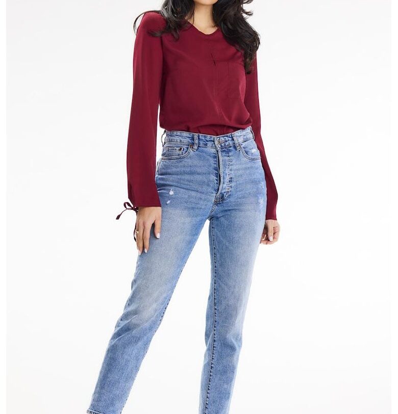 Риза A651 Елегантна дълъг ръкав awama