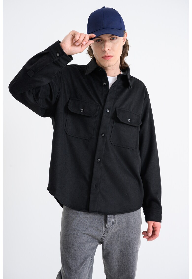 Риза Ebolt с вълна - Черен HUGO