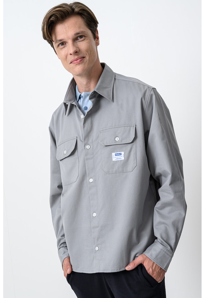 Риза Ekynone с лого - Пепеляво сиво HUGO