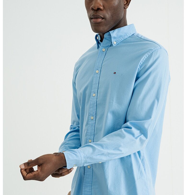 Риза Oxford с памук - Пастелносин Tommy Hilfiger