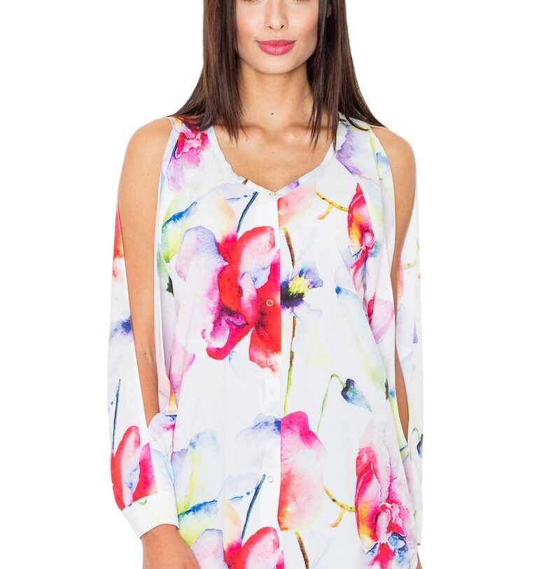 Риза без ръкави -  модел M496 - многоцветна - полиестер/еластан - Един размер Figl