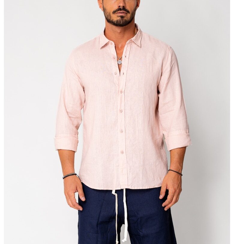Риза от 100% лен - Rose Quartz New 17543 - Прашно розово uFIT