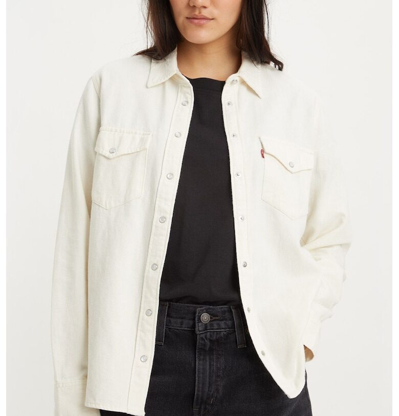 Риза от деним с джобове на гърдите - Мръснобял Levis