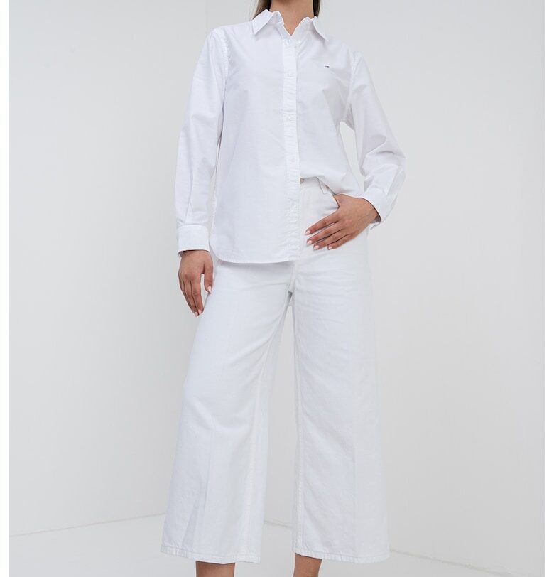 Риза с бродирано лого - Бял Tommy Hilfiger