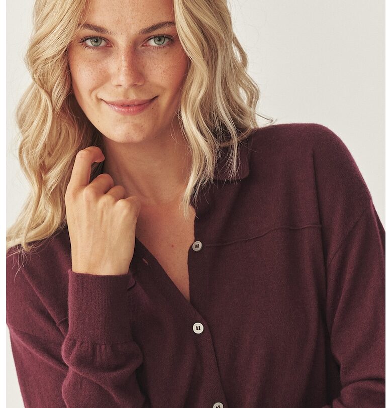 Риза с вълна с яка - Тъмновиолетов Tatuum