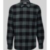 Риза с дълъг ръкав - мъжк - big size - карирана щампа и Regular fit - тъмнозелен - Тъмнозелен sOliver