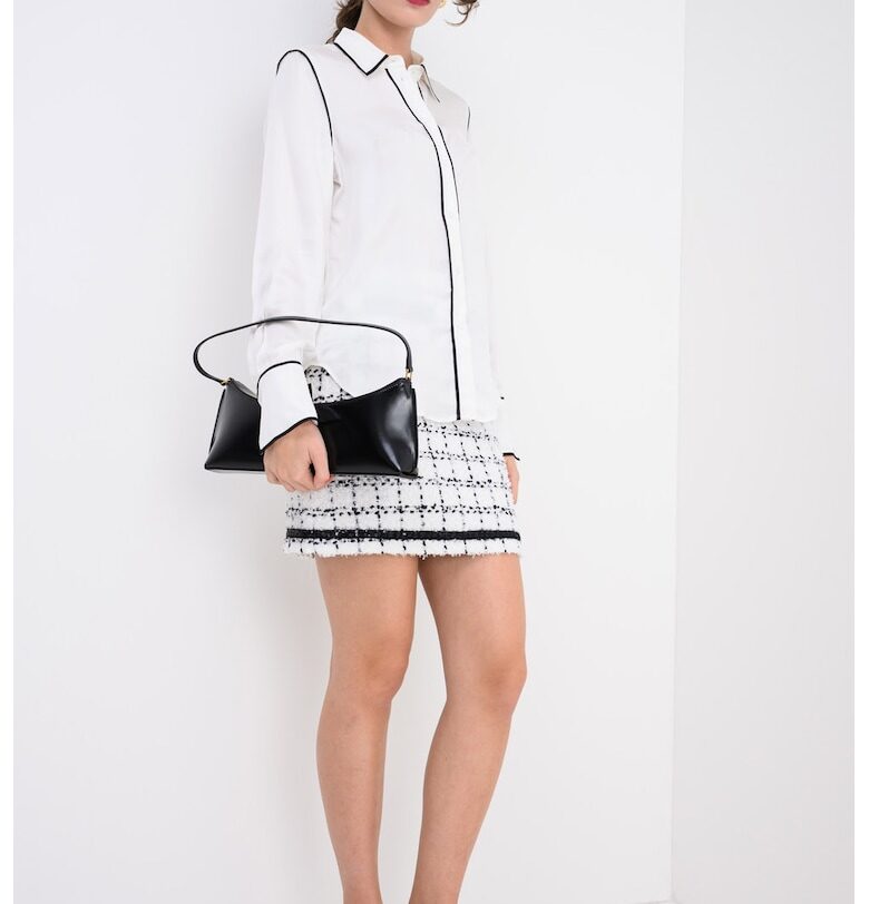 Риза с контрасти - Черен/Мръснобял Karl Lagerfeld