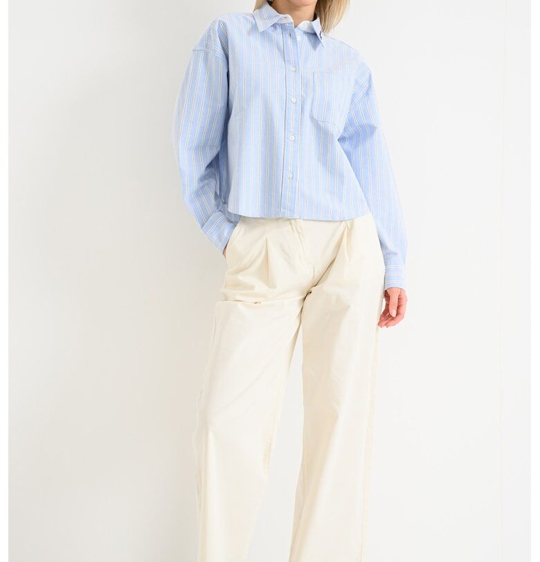 Риза с паднали ръкави - Бял/Черен/Лавандула Tommy Jeans