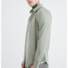 Риза с памук с остра яка - Шам фъстък зелено CALVIN KLEIN