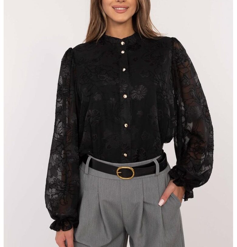 Риза с полупрозрачни ръкави и флорални мотиви LAKERTA