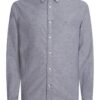 Риза с яка Oxford и лого - Пепеляво сиво Tommy Hilfiger