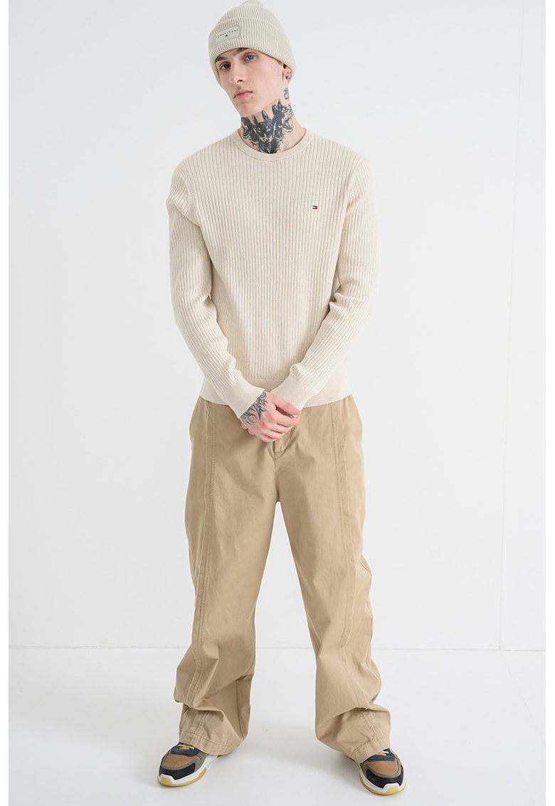 Рипсен пуловер - Светло бежово Tommy Hilfiger