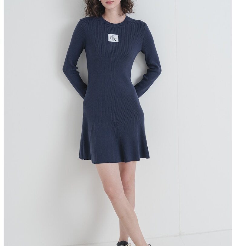 Рипсена рокля с лого CALVIN KLEIN JEANS