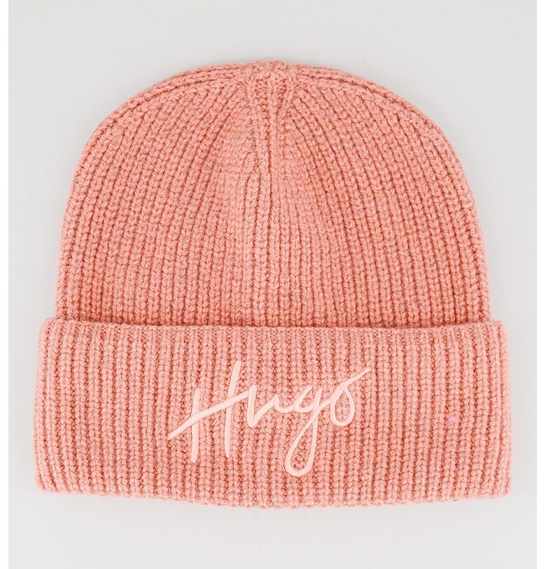 Рипсена шапка с вълна HUGO