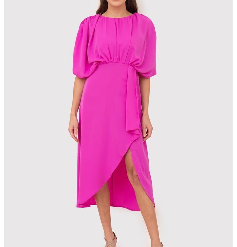 Розова миди рокля DA1506 HOT PINK Ax Paris