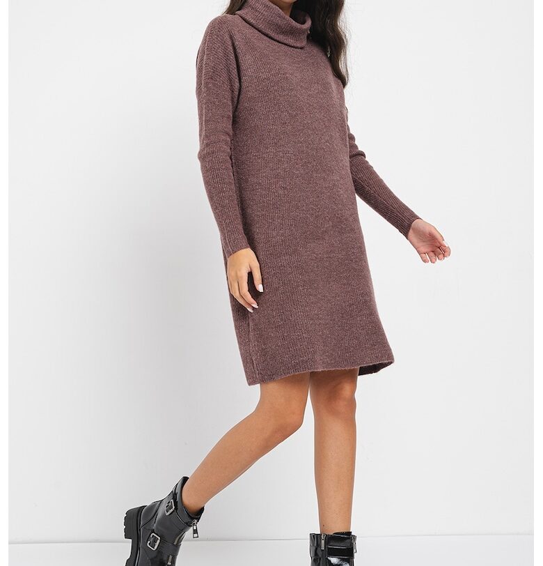 Рокля Jana тип пуловер с вълна с поло Only