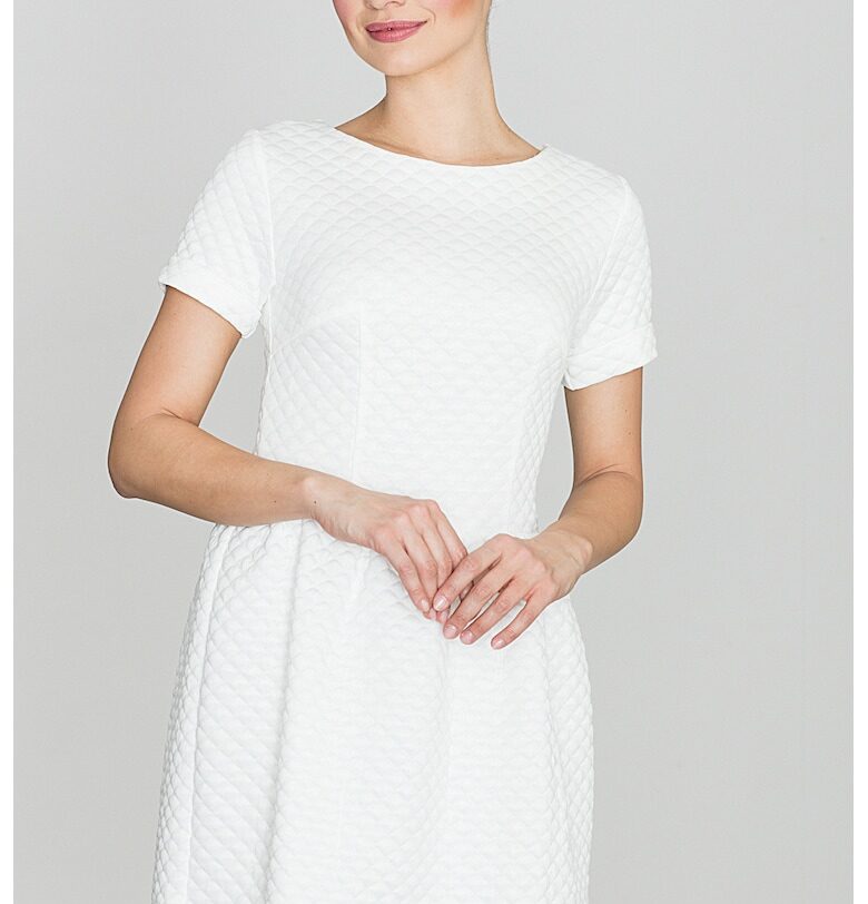 Рокля  K147 - елегантна - екрю - полиестер 95% еластан 5% - Lenitif