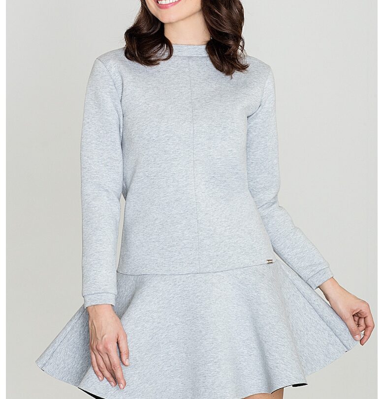 Рокля  K247 - сива - полиестер - Lenitif