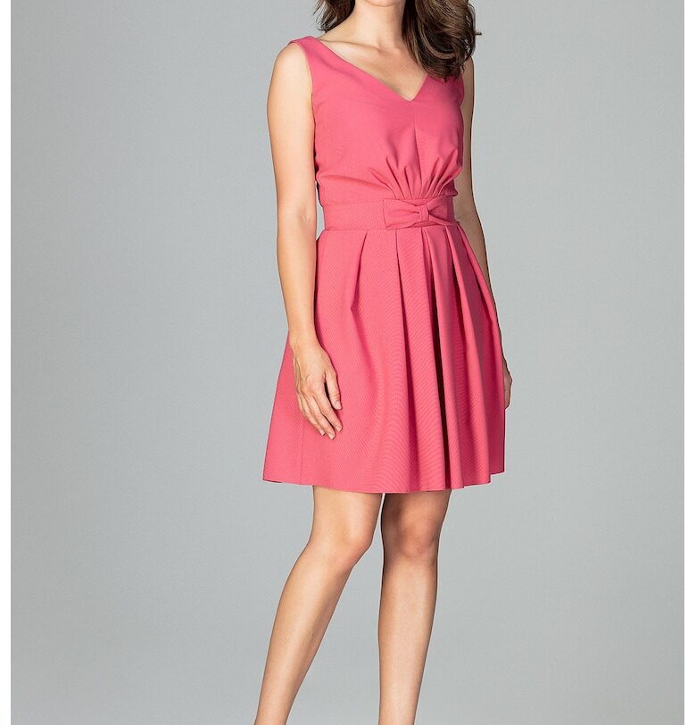 Рокля  K487 - Полиестер - Розов - Lenitif