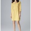 Рокля  L004 - жълта - полиестер и вискоза - Lenitif