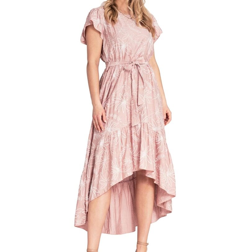 Рокля  M1179 - Флорални мотиви - Волани - Издръжлив материал - Вискоза - Найлон - Един размер Figl