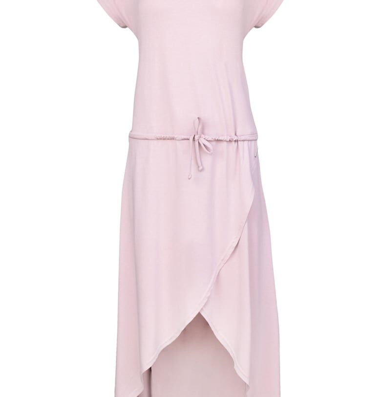 Рокля  M394 - розова - вискоза - къс ръкав - Figl