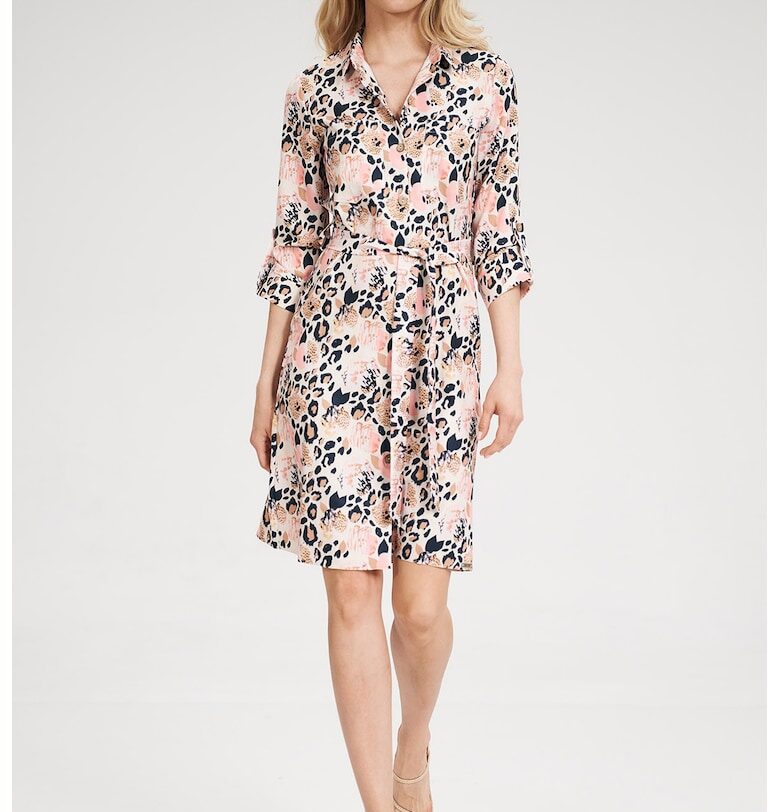 Рокля  M701 - флорален принт - многоцветна - полиестер Figl