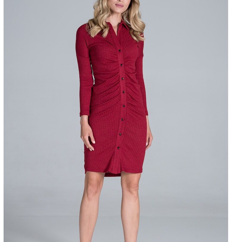 Рокля  M824 - с елегантни детайли - вискоза Figl