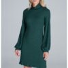 Рокля  M831 - зелена - плетена - дълги ръкави - полиестер - Figl