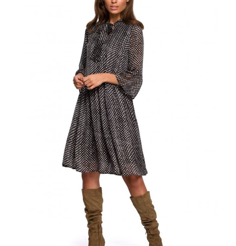 Рокля  Полиестер - Черна Style