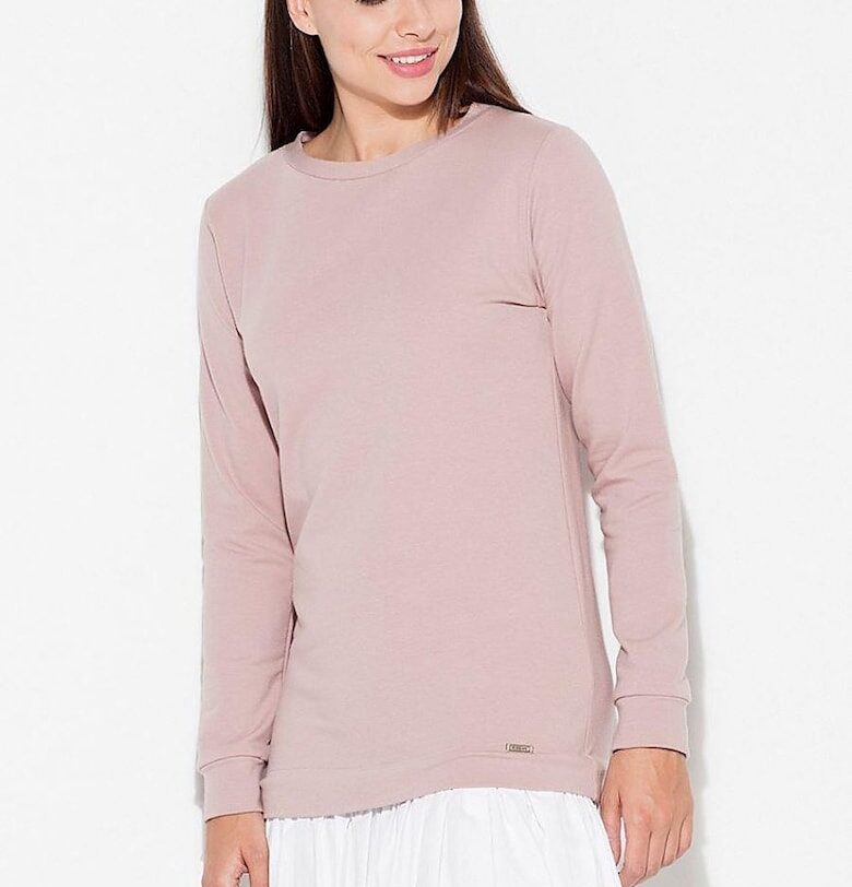 Рокля  дълъг ръкав - волан - памук - бяла KATRUS