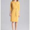 Рокля  елегантна - полиестер - жълта Figl