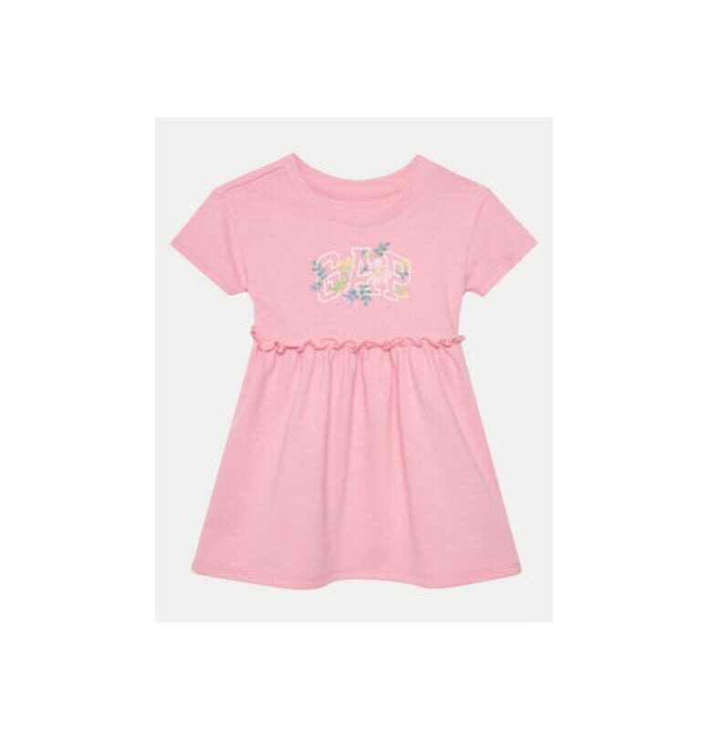 Рокля за момичета  736116-00 - Памук/Полиестер - Розова GAP