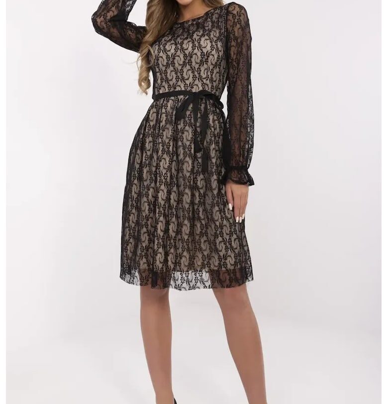 Рокля  миди - памучна - черна LAKERTA