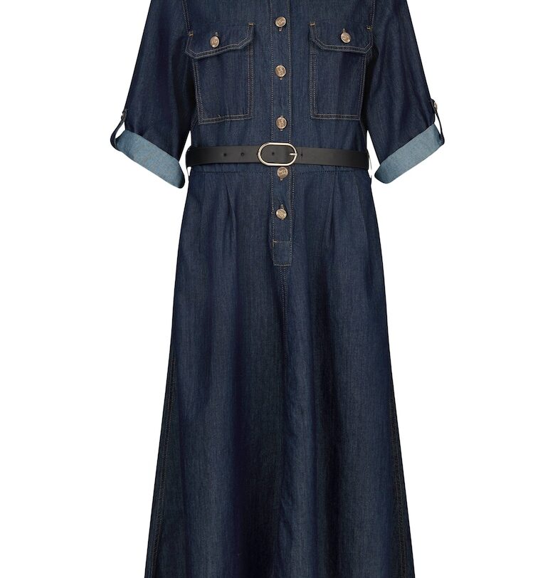 Рокля от деним с навити ръкави и джобове Liu Jo