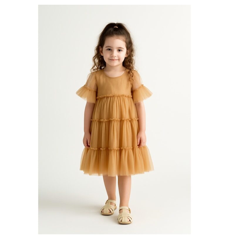 Рокля от тюл с къси ръкави BALOU